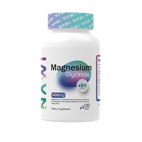 Магний Глицинат NAWI Magnesium Glycinate + B6 600mg 120 caps