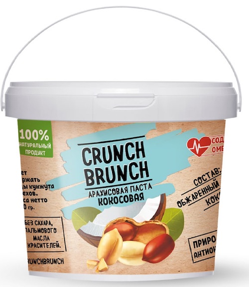 Crunch-Brunch Арахисовая паста 1000 г с кокосом