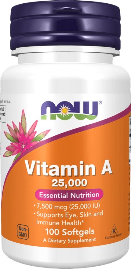 Витамин А NOW Vitamin A-25000 Iu 100 Softgels